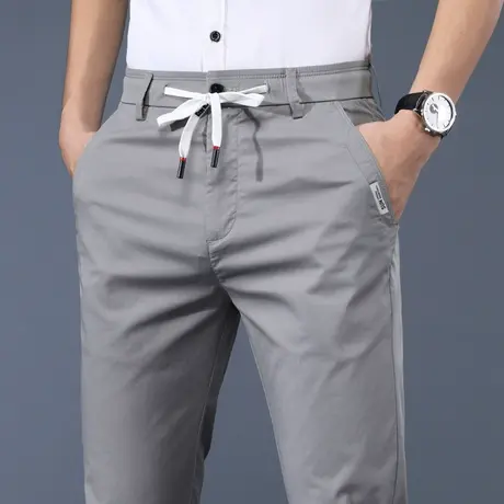 夏季薄款潮流百搭休闲长裤男士直筒宽松男裤子2023新款工作通勤裤商品大图