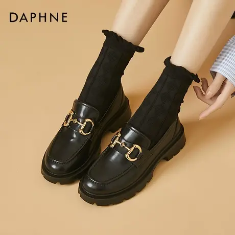 Daphne/达芙妮新款时尚百搭女鞋网红ins风女英伦个性潮流小皮鞋图片