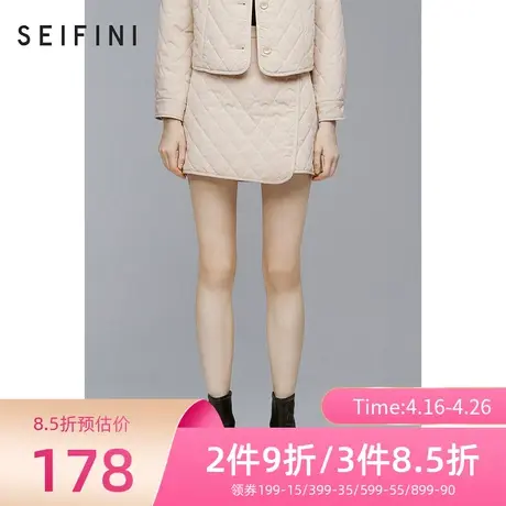 诗凡黎半身裙秋冬新款不规则下摆高腰时尚休闲短裙女裙3BA144621商品大图