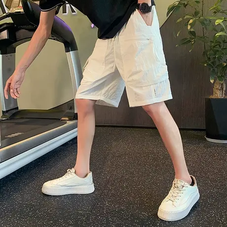 夏季男短裤五分裤裤子口袋工装宽松直筒休闲潮流运动薄款中裤INS商品大图