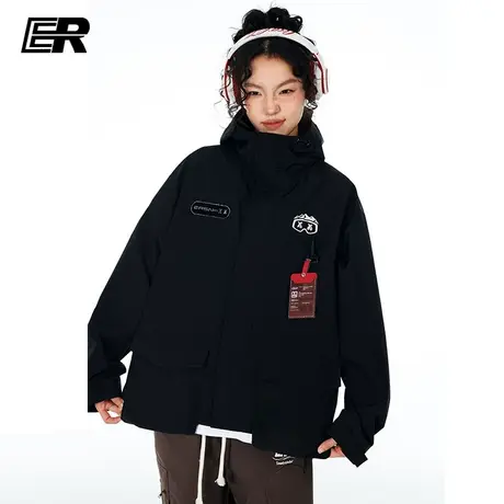 ER可拆卸工装冲锋衣男2024春季新款美式高街潮牌三防户外情侣装商品大图