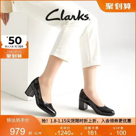 Clarks其乐芙蕾瓦系列女鞋单鞋女鞋潮流时尚粗跟皮鞋高跟鞋图片