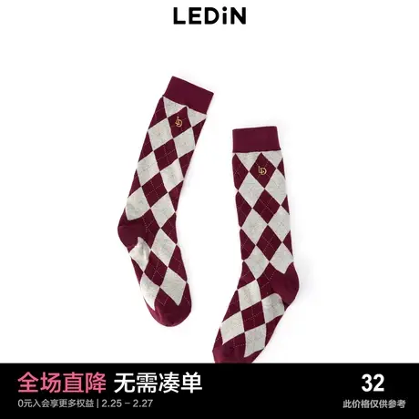 【商场同款】乐町秋冬新款日系个性格纹小腿袜C2YGD4314商品大图