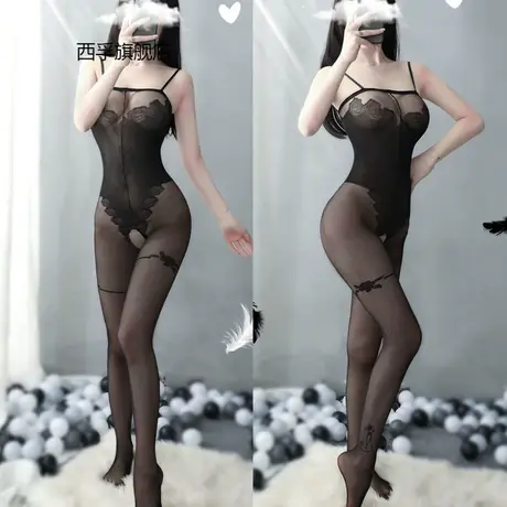 女式新款情趣内衣性感吊带 丝袜连体衣 玫瑰连体丝袜8855商品大图