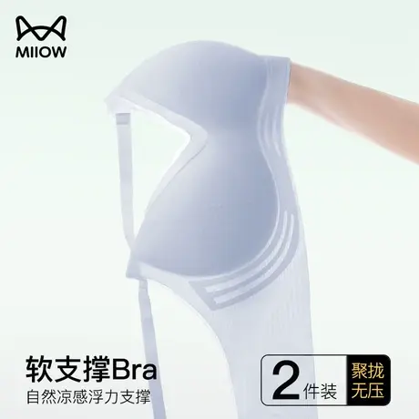 猫人内衣女士夏季大胸显小薄款聚拢防滑调整型无痕运动大码文胸罩图片
