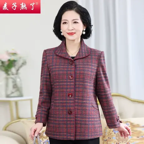 妈妈春装外套老年人上衣婆婆2022新款春秋奶奶装60岁70中老年女装图片