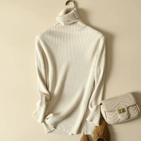 高领毛衣女套头针织打底衫女内搭2022年秋冬新款洋气修身百搭加厚商品大图