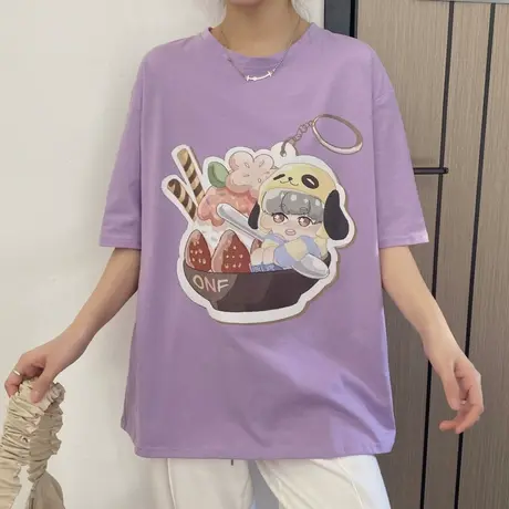 纯棉短袖t恤女2021早春新款宽松韩版半袖ins原宿bf慵懒风上衣服潮商品大图