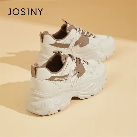 Josiny/卓诗尼厚底老爹鞋女2024新款春季增高小白鞋显脚小运动鞋商品大图