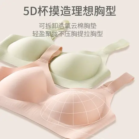 浪莎无痕内衣女薄款背心胸罩大胸显小聚拢无钢圈运动美背抹胸文胸商品大图