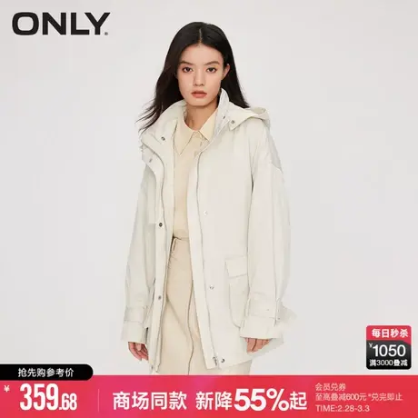 ONLY冬季气质百搭收腰系带中长款风衣外套女|123336019商品大图