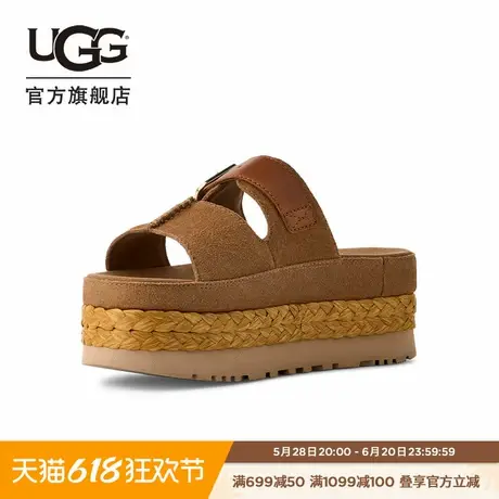 UGG夏季新款女士舒适时尚简约厚底露趾可调节休闲一字拖鞋1167451商品大图