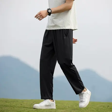 唐狮夏季新款男休闲长裤薄款宽松抽绳直筒潮流锥形九分裤速干裤图片