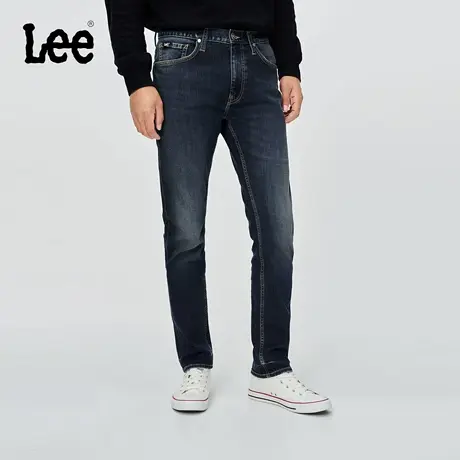 【张凌赫代言】Lee25冬新709修身中腰锥形磨毛深蓝色男保暖牛仔裤图片