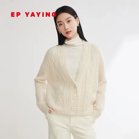 [牦牛绒]EP雅莹女装 绵羊毛牦牛绒混纺肌理感毛衣 2023秋冬9153A图片