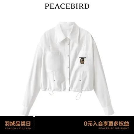 【商场同款】太平鸟女装2023年秋季新款短款贴袋衬衫A3CAD3202图片