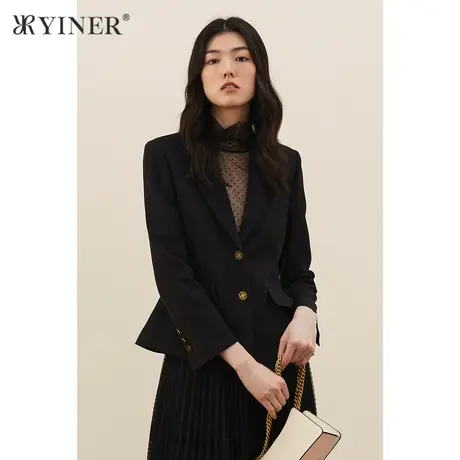YINER音儿商场同款女装秋季新款气质通勤小西装短外套商品大图