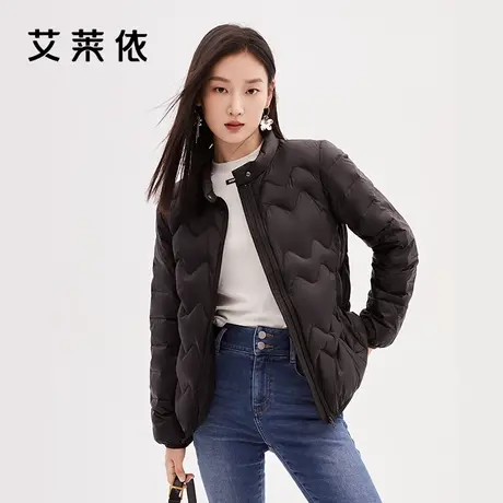 【直播专享】艾莱依薄款羽绒服女新短款爆款修身显瘦纯色百搭外套图片