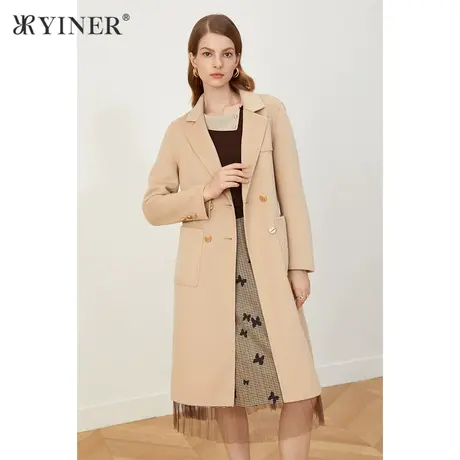 YINER音儿奥莱女装冬季中长款羊毛毛呢外套商品大图