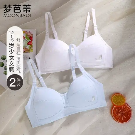 2件装梦芭蒂无痕内衣小胸薄款学生高中生少女无钢圈文胸云烟溪雪图片