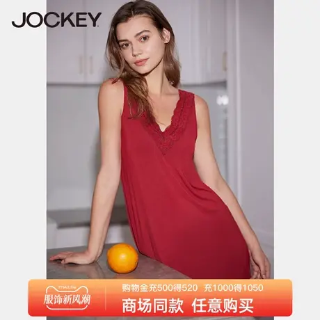 Jockey睡衣女士莫代尔无袖吊带裙背心睡裙女宽松大码可外穿家居服商品大图