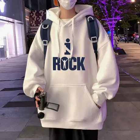 连帽卫衣男春秋季运动嘻哈美式休闲hiphop宽松慵懒风ins潮牌外套商品大图