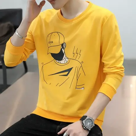 卫衣男士春秋季2023年新款潮流体恤长袖T恤宽松秋冬男装秋装衣服商品大图