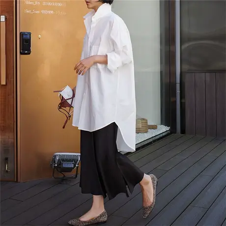 夏季新款韩版衬衫女宽松大码长袖衬衣百搭时尚外穿防晒上衣潮商品大图