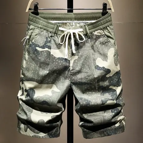 夏天薄款潮牌工装短裤男迷彩休闲五分裤子男时尚中裤百搭马裤男士商品大图