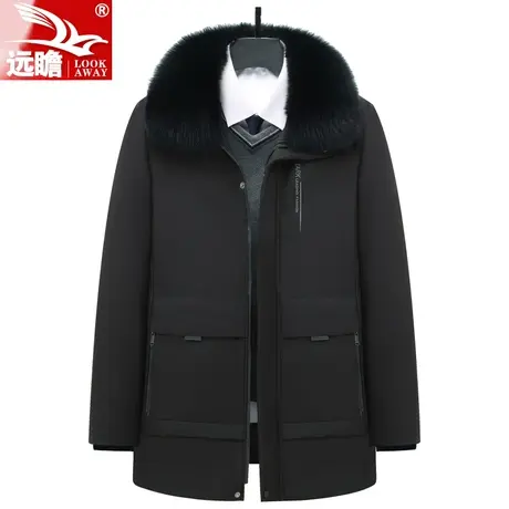 远瞻爸爸冬装外套男中长款加厚保暖棉服中老年人加绒棉衣中年男装商品大图