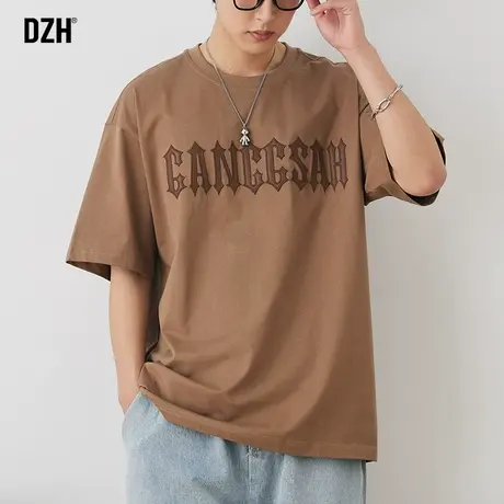 男士重工刺绣短袖t恤潮牌半袖男夏季2023新款衣服潮流情侣装体恤商品大图