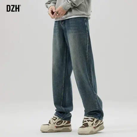 男士复古直筒牛仔裤男秋冬款2024新款裤子美式高街宽松休闲裤长裤商品大图