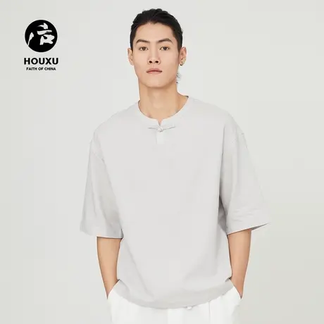 后序亚麻T恤男短袖宽松夏季唐装男中式盘扣棉麻上衣男中国风t恤男商品大图
