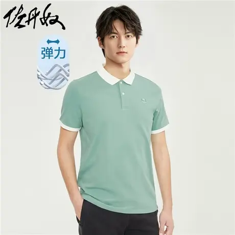佐丹奴Polo男装犀牛刺绣针织弹力珠地布短袖POLO 13013405商品大图
