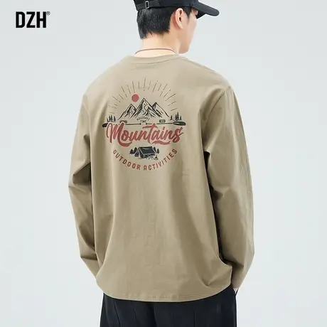 男士打底衫美式长袖t恤男衣服男款宽松上衣春季男装2024新款体恤商品大图