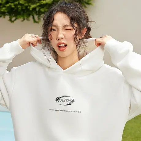 Nuthink美式国潮高街简约连帽卫衣男潮宽松情侣装潮牌大码帽衫春商品大图