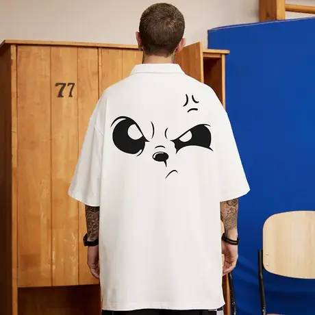 2023新款polo衫t恤胖子ins短袖潮牌宽松夏季大码男装加肥加大半袖图片