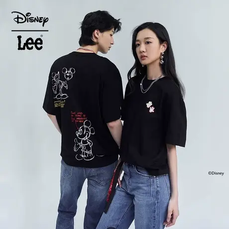 LeeX Disney联名23春夏新品舒适男女同款短袖T恤多色LUT0051163R图片
