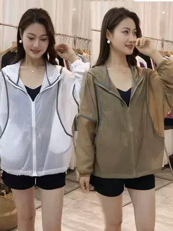 2023夏季新款透气防晒衣女短款轻薄百搭短外套韩版宽松时尚防晒服图片
