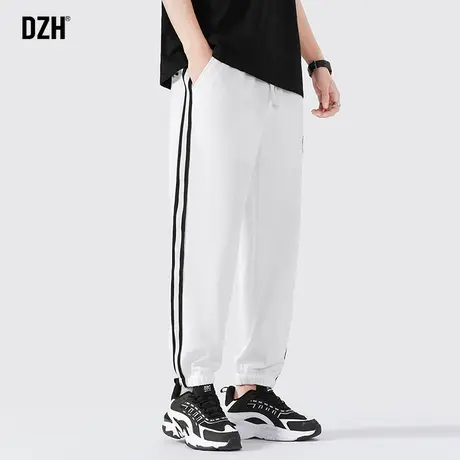 男生白色运动裤男潮牌宽松九分裤子男款休闲裤2023新款束脚卫裤男商品大图