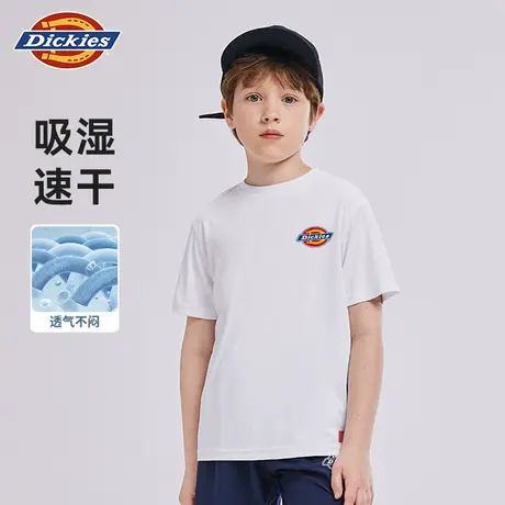 Dickies童装男童短袖t恤夏季男孩凉感速干体恤儿童美式休闲半袖A商品大图