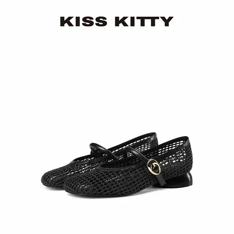 KISSKITTY2025年新款夏季法式气质渔网鞋平底芭蕾单鞋女玛丽珍鞋图片