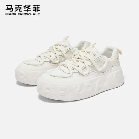马克华菲女鞋夏季透气2025新款透气运动休闲鞋增高小白鞋情侣鞋子商品大图