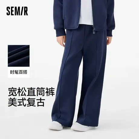 森马儿童2025年秋季女中童长裤复古宽松直筒裤商品大图