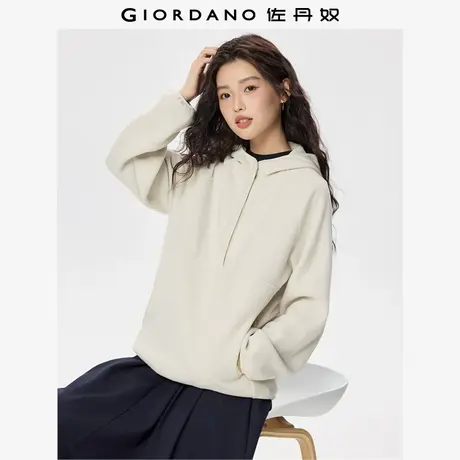 佐丹奴摇粒绒外套女秋冬新款抓绒上衣宽松插肩连帽卫衣女05325810商品大图