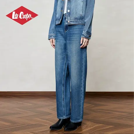 Lee Cooper/李库珀 休闲经典猫须直筒2025年秋季新款潮流牛仔裤女商品大图