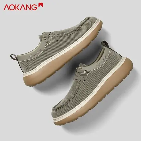 奥康春季2026百搭懒人鞋一脚蹬新款免系带休闲布鞋男通勤软底男鞋商品大图