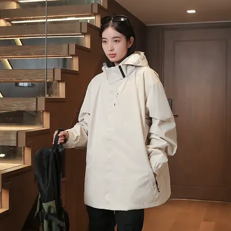 情侣登山服上衣服户外冲锋衣男女三合一工装春秋夹克外套2023新款商品大图