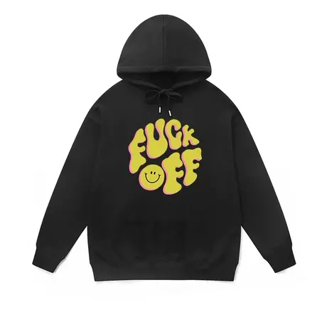 百T大战帽衫潮牌趣味字母设计连帽卫衣美式高街针织重磅大码外套商品大图