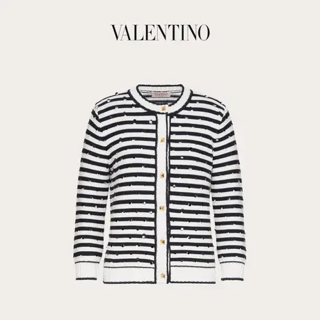 【季末优惠】华伦天奴VALENTINO女士刺绣棉质开衫商品大图